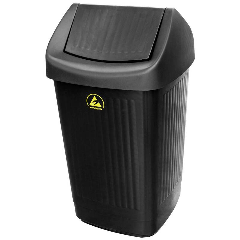 BJZ A-35059 ESD Papierkorb Abfallbehälter Mülleimer 50 l Kunststoff Schwarz - 4057989340593