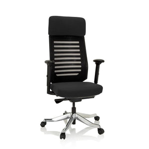 B-Ware hjh OFFICE Bürostuhl ASGON ergonomisch mit Armlehnen schwarz Netzstoff 120kg