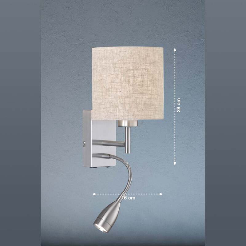 FISCHER & HONSEL Wandlampe Dreamer LED Leselampe Leuchte nickel sandfarben - 4003694303149