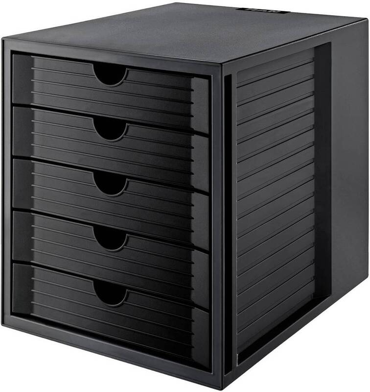 SYSTEMBOX KARMA Schubladenbox Schwarz DIN A4 DIN C4 Anzahl der Schubfächer 5 HAN - 4012473145825