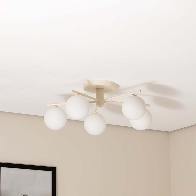 Jupiter Deckenleuchte Lampe Prato LED Hängelampe dimmbar sand 5-flammig Ø66cm - 5905962020781