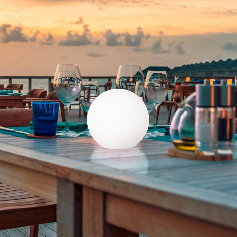 FH Lighting LED Solar Outdoor Light Dabus, Ø 25 Cm, Ball, White, Acrylic - 4052231504754