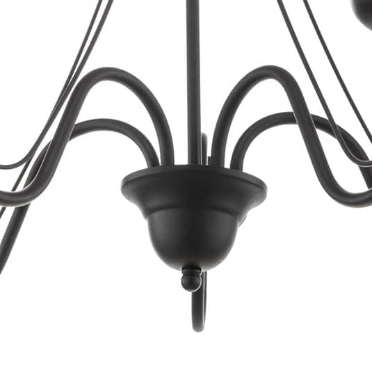 Euluna Kronleuchter Lampe Leuchte Wohnzimmerlampe Malbo fünfflammig E14 Schwarz - 5902349215174
