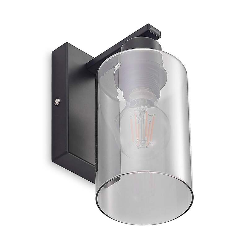 Lindby Wandleuchte Emavi LED Wandlampe dimmbar schwarz rauchgrau 23cm Höhe - 4251911711578