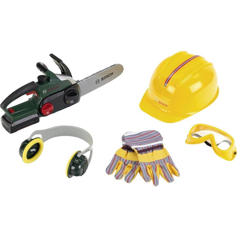 Theo Klein Kettensäge Bosch Spielzeug Kettensägen-Set für Kinder schwarz inkl. - 4009847085320