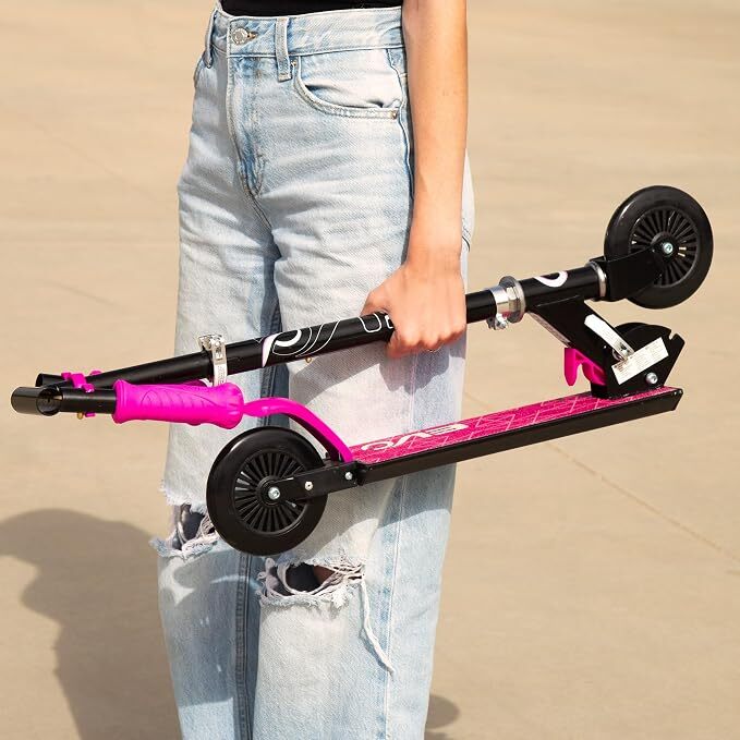 EVO Scooter Faltbar Pink Kinderfahrzeug 2-Rad höhenverstellbar ABEC-5 65x32x76cm - 5050843824719