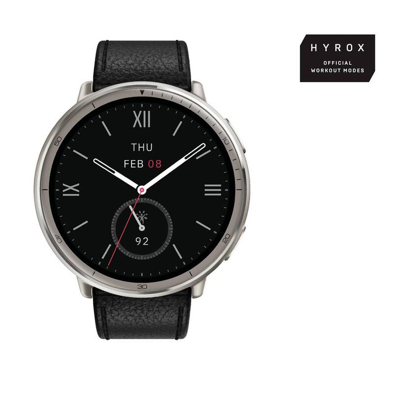 Amazfit Active 2 Smartwatch Premium Version Lederarmband schwarz Edelstahl - 6970100377552