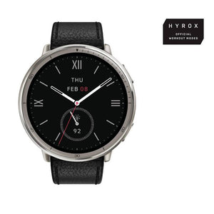B-Ware Amazfit Active 2 Smartwatch Premium Version Lederarmband schwarz Edelstahl