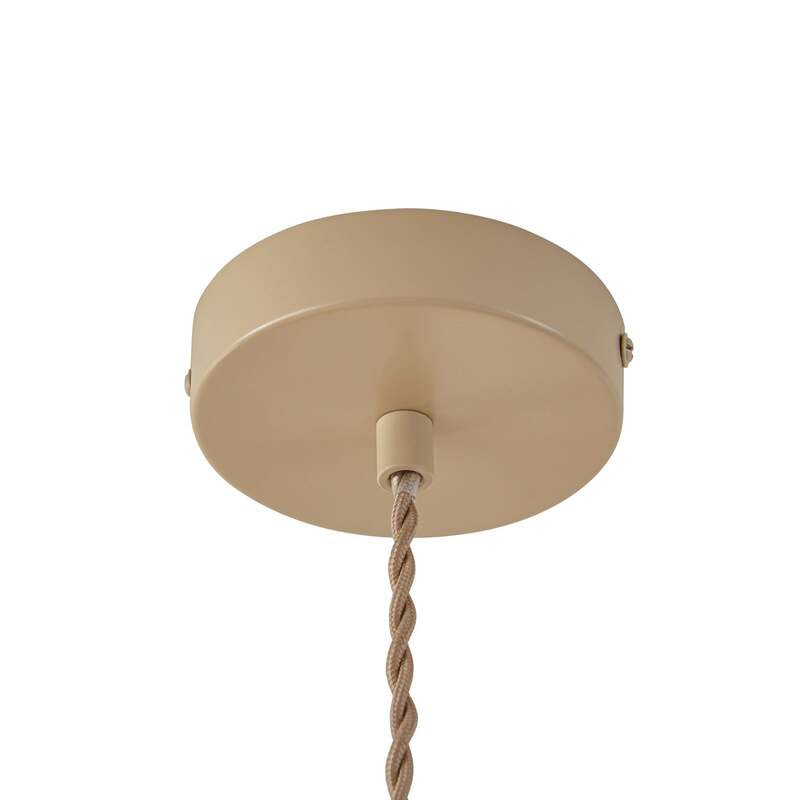 Lindby Hängeleuchte Pendelleuchte Elfie Textil Leinen beige E27 47 cm - 4255830906503