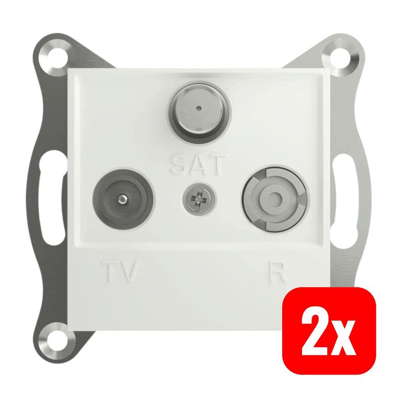 Schneider Electric TV-, Radio-, SAT-Steckdose Asfora EPH3570121D Weiß 83x83mm - 3606486875896
