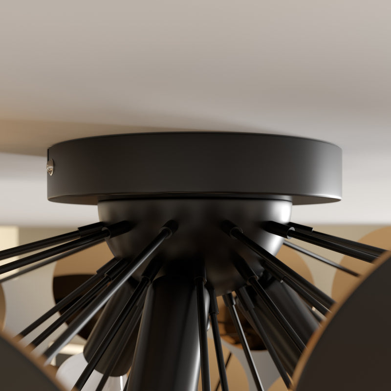 Lindby Deckenlampe Kinan LED E14 Leuchte dimmbar schwarz gold Ø 54 cm 3-flammig - 4251096527834