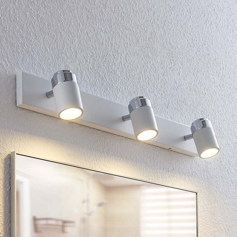 Lindby Deckenleuchte Strahler Kardo LED Lampe dimmbar IP44 chrom weiß 3-flammig - 4251096544367