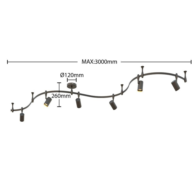 Lindby Schienensystem Delila schwarz flexibel Deckenlampe Deckenleuchte Lampe - 4251911788396