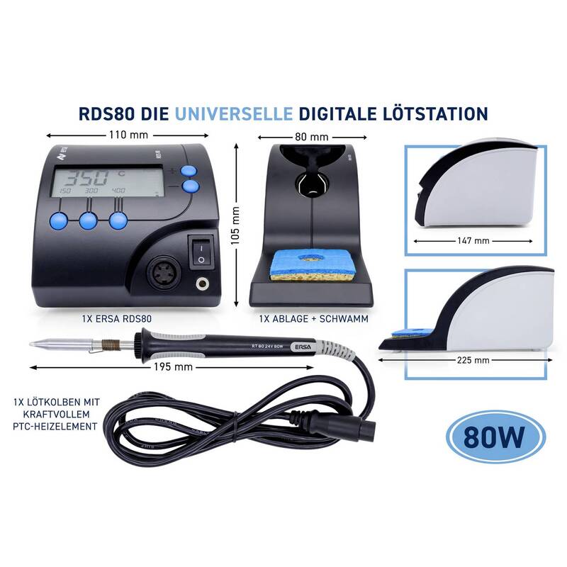 Ersa Lötstation RDS 80 digital Lötkolben Löttechnik Löten Löt-Station bis +450°C - 4003008065138