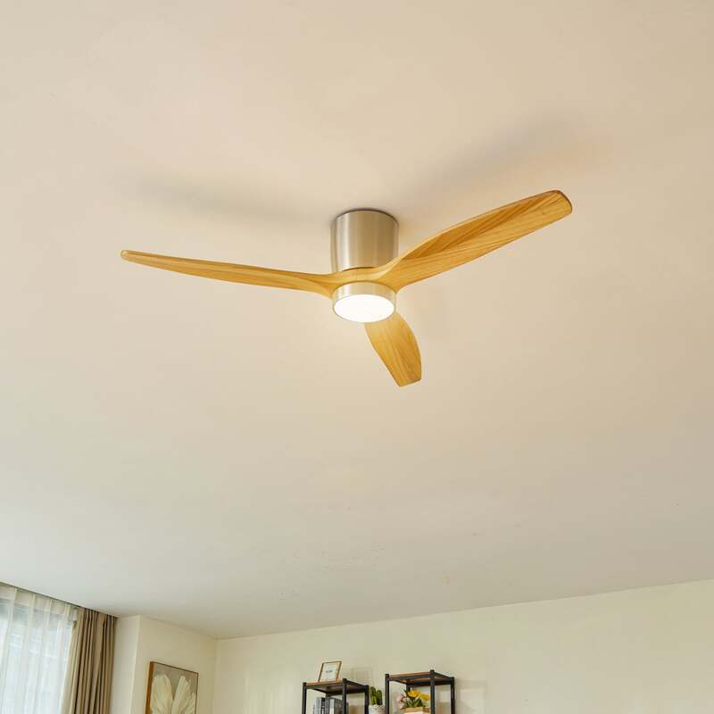 Lucande LED-Deckenventilator Faipari 132cm nickel leise mit Fernbedienung - 4251911797985