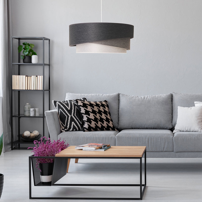 Kobo Hängeleuchte Pendelleuchte Lampe dimmbar graphit grau weiß 25cm Ø45cm - 5903689181464