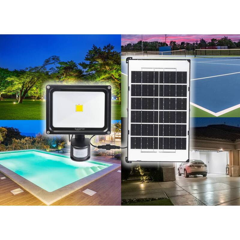 Sygonix SY-5461110 Solar-Spot mit Bewegungsmelder 30 W Neutralweiß Schwarz Solar - 4064161240350