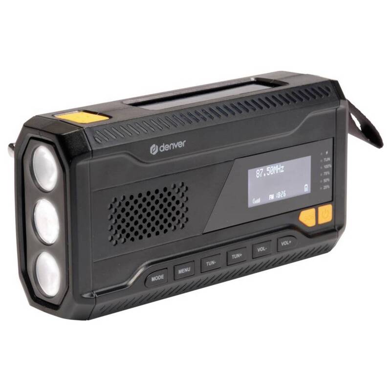 Denver Radio Empfänger Akku Radio Schwarz DAB Plus UKW Powerbank Bluetooth - 5706751088483