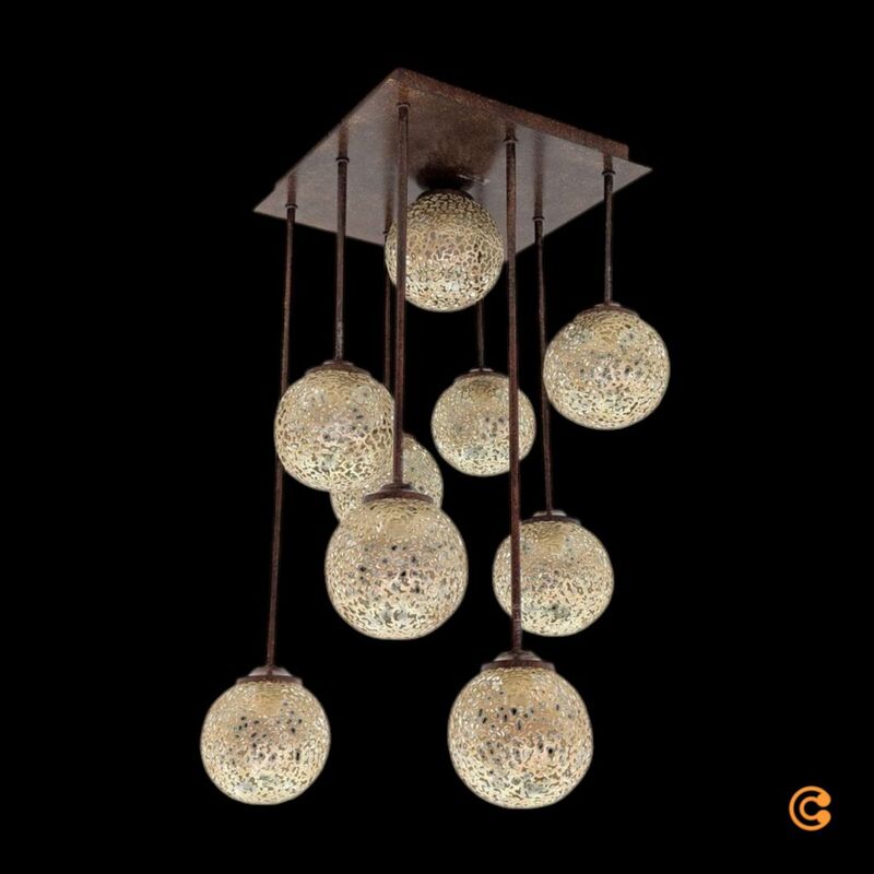 Paul Neuhaus Deckenleuchte Greta 9-flg dimmbar Leuchte Lampe rost gold 55cm - 4012248291252