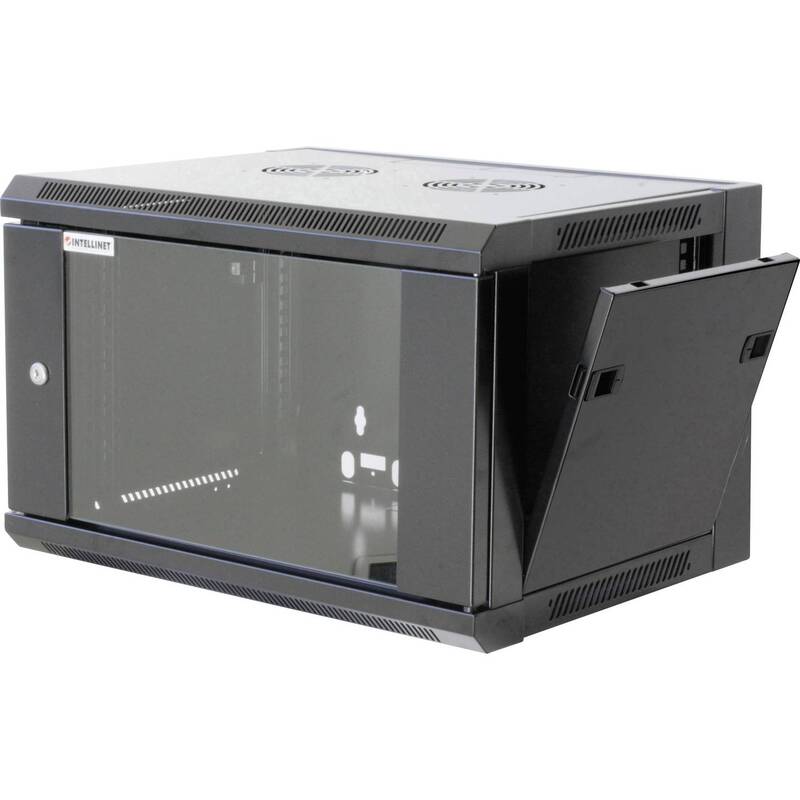 Intellinet 19 Zoll Netzwerkschrank Rack 12 HE Sicherheitsglas Schwarz 600x635mm - 0766623711906