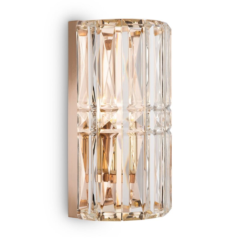 Maytoni Wandleuchte Wandlampe Facet Glas Metall E14 H25cm gold transparent - 4251110099699