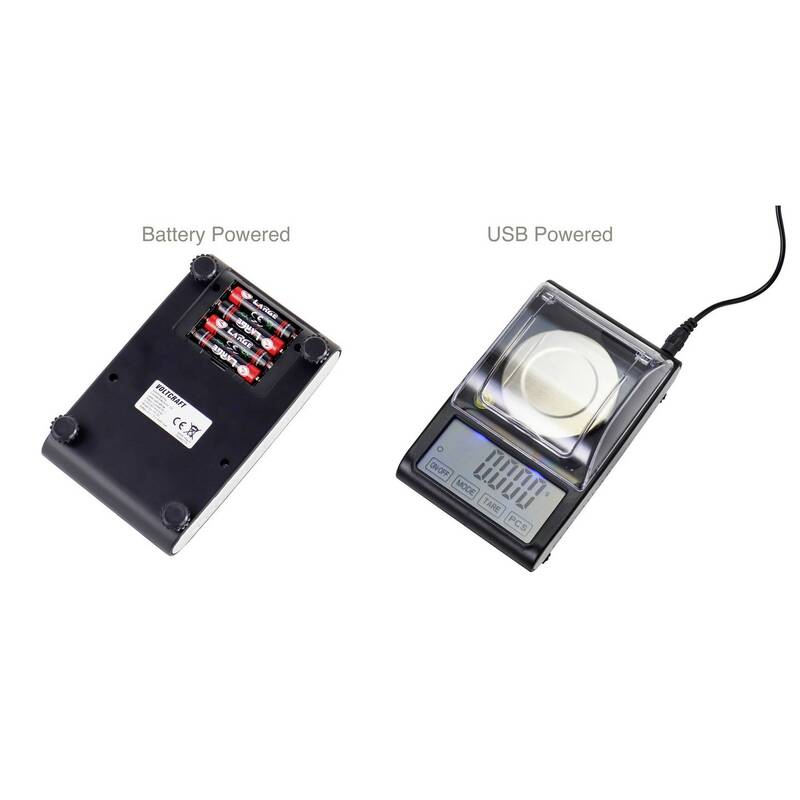 Voltcraft Präzisionswaage PS-50 50g 0.001g Edelstahl kalibrierbar USB schwarz kg - 4064161187877