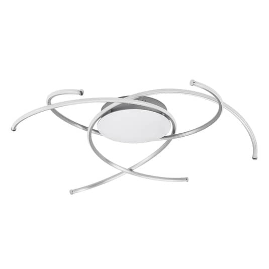 Lindby Deckenleuchte Decklampe LED Yareli silbergrau Eisen Aluminium Plastik - 4251911711066