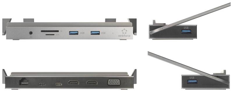 Renkforce RF-LLS-400 USB-C Notebook Dockingstation Halterung Ständer Universal A - 4064161228761