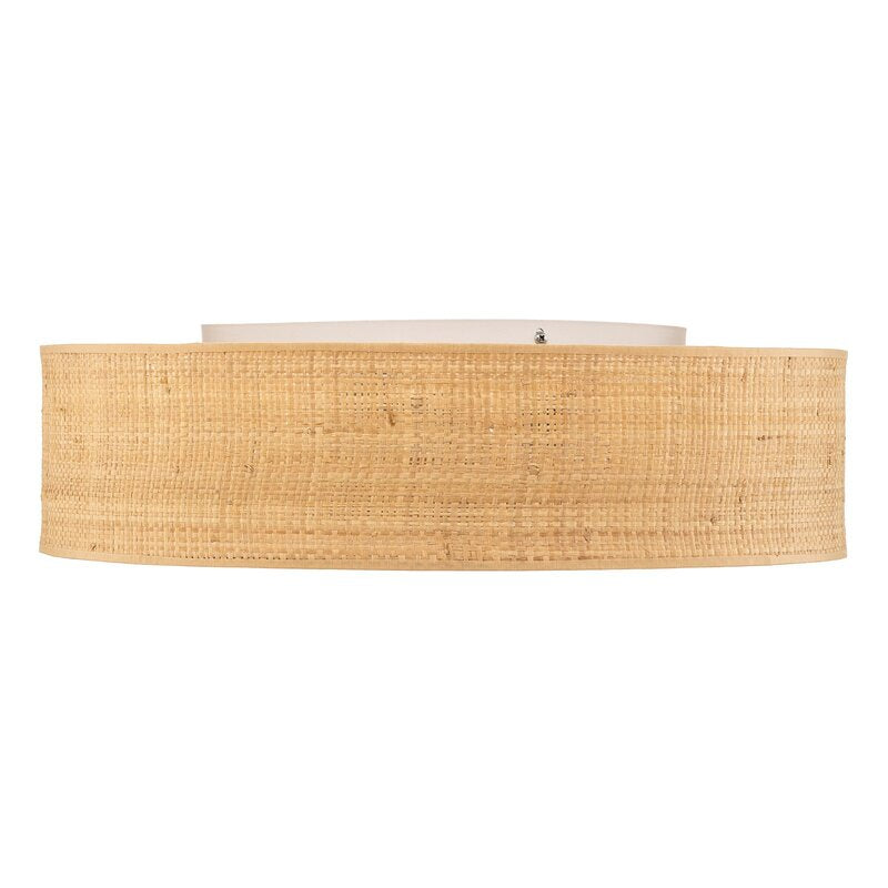 Euluna Deckenleuchte Leano Deckenlampe Deckenlicht Leuchte beige rund aus Rattan - 5902693774884