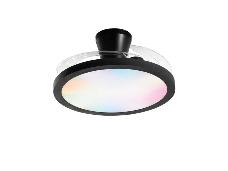 Intec Plafoniera Ventilator CCT dimmbar RGB Condor 46W 4050lm 24x49cm schwarz - 8031414929641