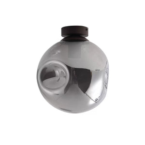 B-Ware Lindby Deckenlampe Valentina rauchgrau rund Ø 25 cm dimmbar E27