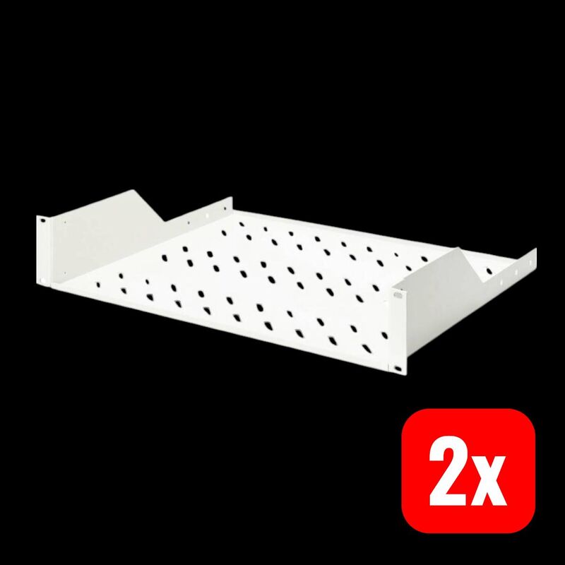 Digitus Netzwerkschrank-Fachboden 19 Zoll 2 HE Lichtgrau ab 450mm Blech grau - 4016032275091