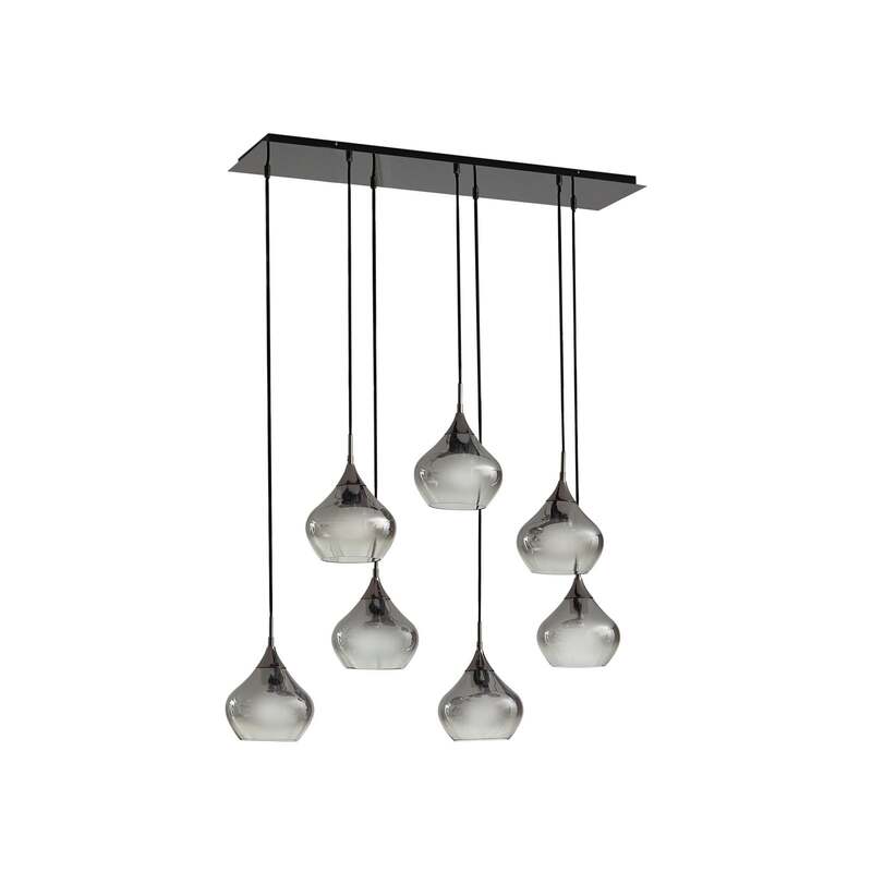 Lucande Hängeleuchte Jarven Hängelampe Deckenlampe Lampe 7-flammig schwarz Glas - 4251911791587