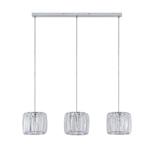 B-Ware Lindby Hängelampe Pendelleuchte Sofia chrom transparent Metall Acryl 3-flammig
