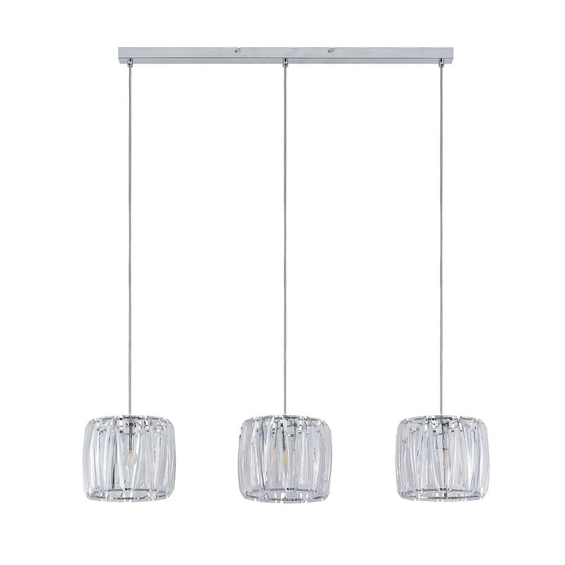 Lindby Hängelampe Pendelleuchte Sofia chrom transparent Metall Acryl 3-flammig - 9627685