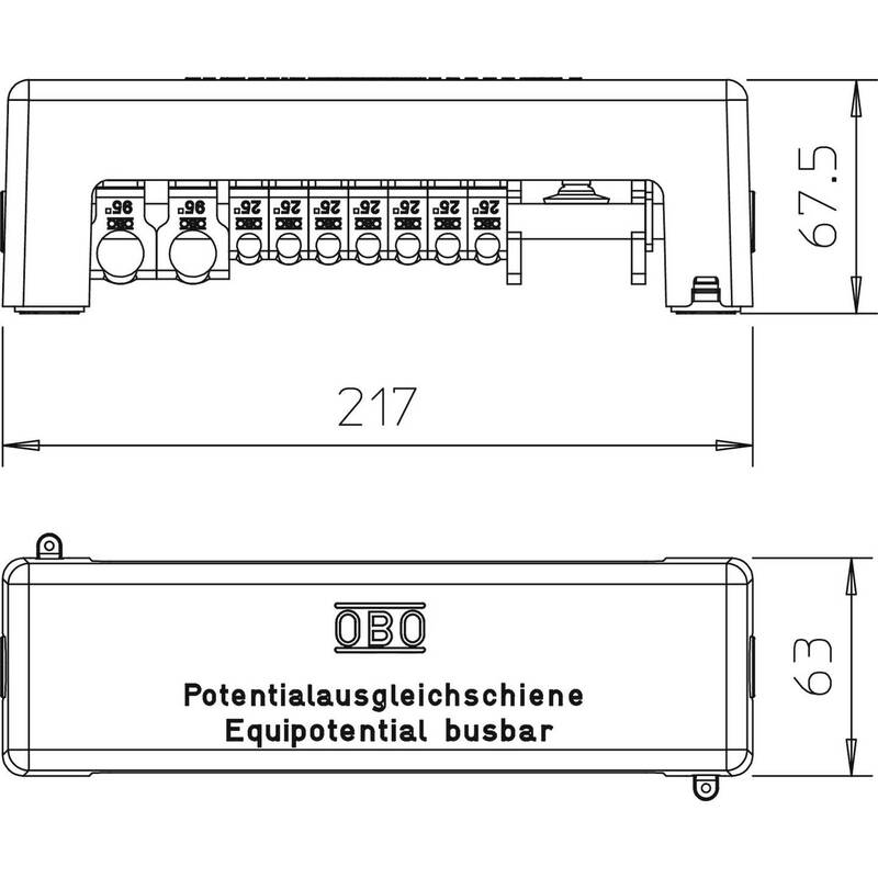 OBO Bettermann Potentialausgleichsschiene Erdungsschiene VDE Potentialausgleich - 4012195378556