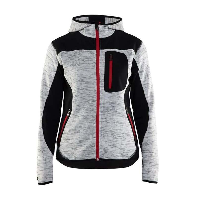 Blakläder Damen Strickjacke Unisex Größe L grau schwarz Kapuzenjacke modisch - 7330509379066
