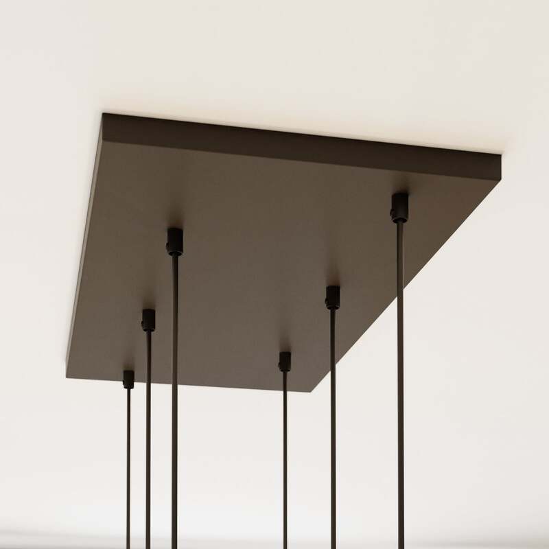 Hängeleuchte Cubus 74cm 6-flg LED Pendelleuchte dimmbar klar honig braun - 5901780521646
