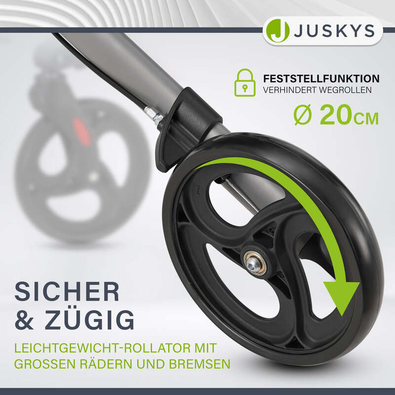 Aluminium Rollator Vital klappbar Gehhilfe mit Sitz grau 130kg Unabhängigkeit - 4260565522683