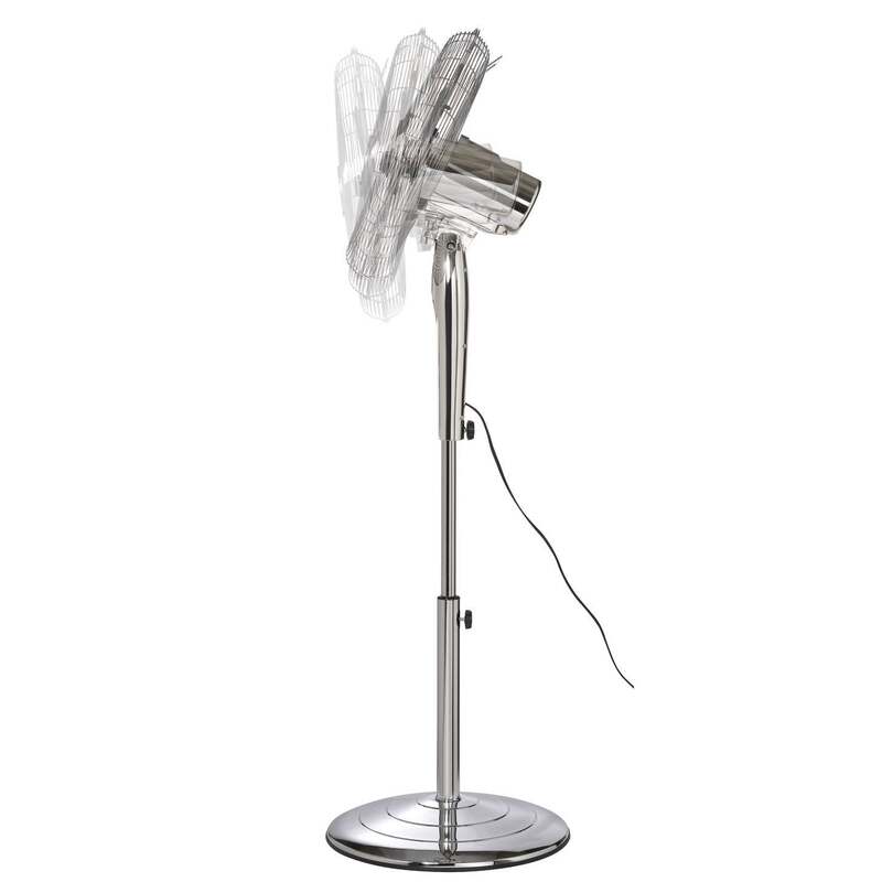 Sygonix Standventilator Ventilator höhenverstellbar Oszillierend 50W Chrom - 4064161489445