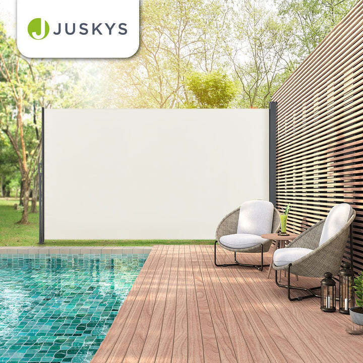 Seitenmarkise Dubai Sichtschutz für Garten Terrasse ausziehbar beige 300x190cm - 4260304769959