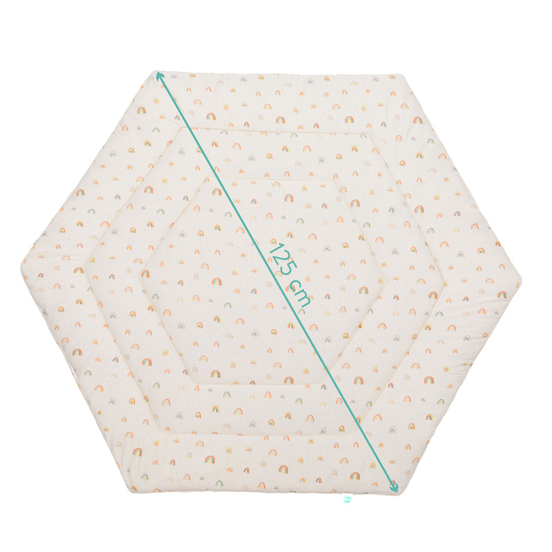 Fillikid Krabbeldecke Spieldecke Rainbow Beige extra weich aufregendes Design - 9120123444534