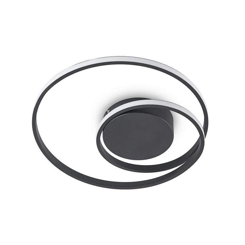 Lindby LED-Deckenleuchte Youna schwarz 39 cm dimmbar Aluminium 22 W 3000 K - 9626635