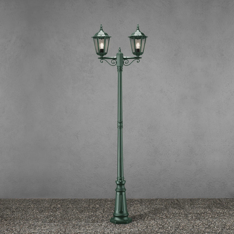 Konstsmide Mastleuchte Firenze 2-flammig Außenleuchte Gartenlampe grün 220cm - 7318307234602