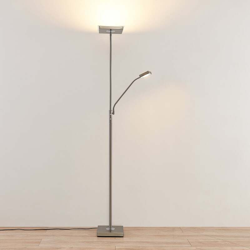 Lindby Sumani LED-Stehleuchte Stehlampe Standleuchte Standlampe eckig nickel - 4251096587081