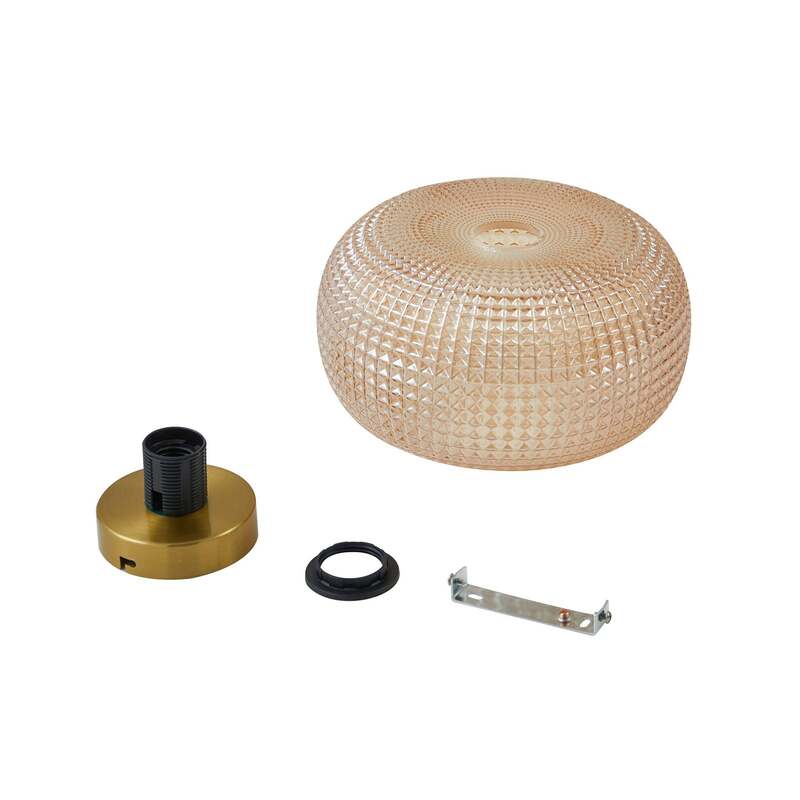 Lindby Deckenleuchte Hildur Ø 25 cm amber Glas dimmbar E27 IP20 - 4251911793352