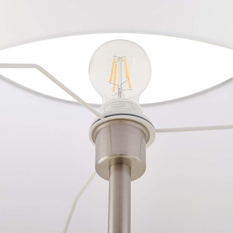 Lindby Stehlampe Aovan USB-Ladestation Ablagefläche E27 E14 nickelfarben Lampe - 4251911702613
