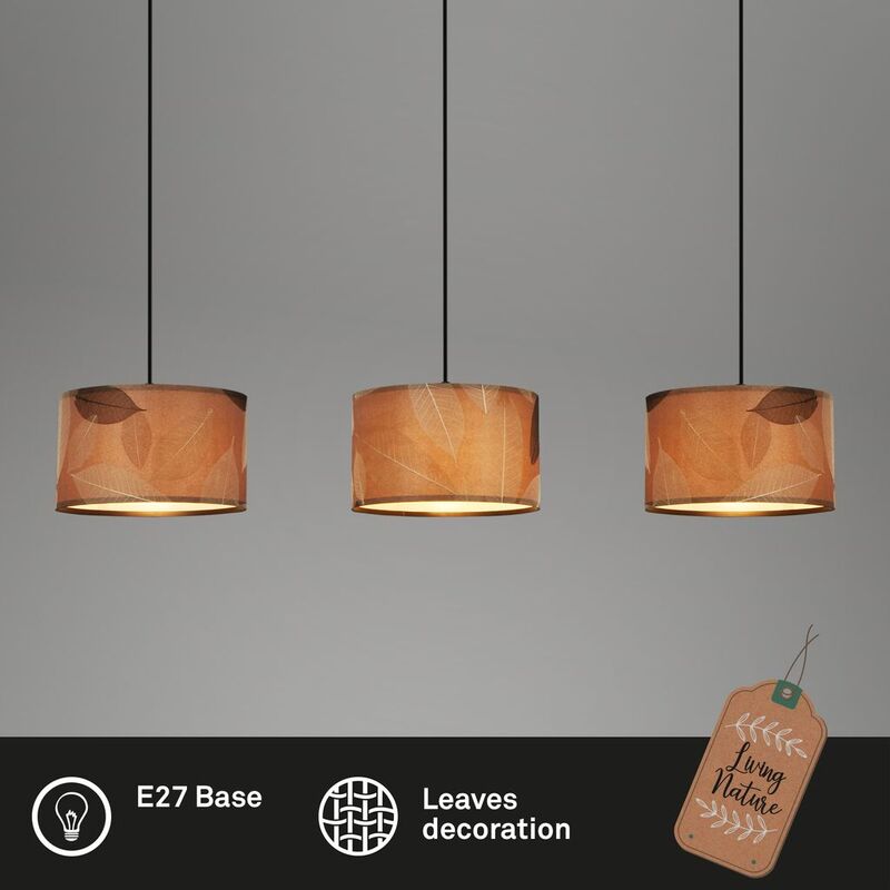 Briloner Pendelleuchte Hängeleuchte Mata LED 3-flammig Blätterdekor Boho-Stil - 4002707463276