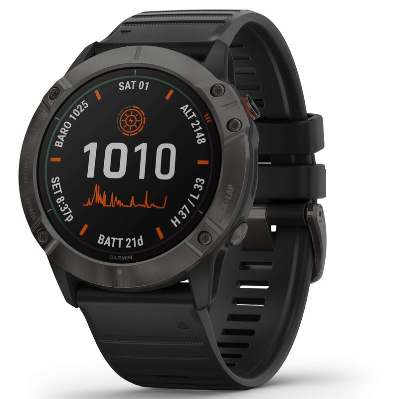 Garmin Fenix 6X Pro Solar Titanium Multisport GPS Uhr Smartwatch schwarz Onesize - 0753759232641