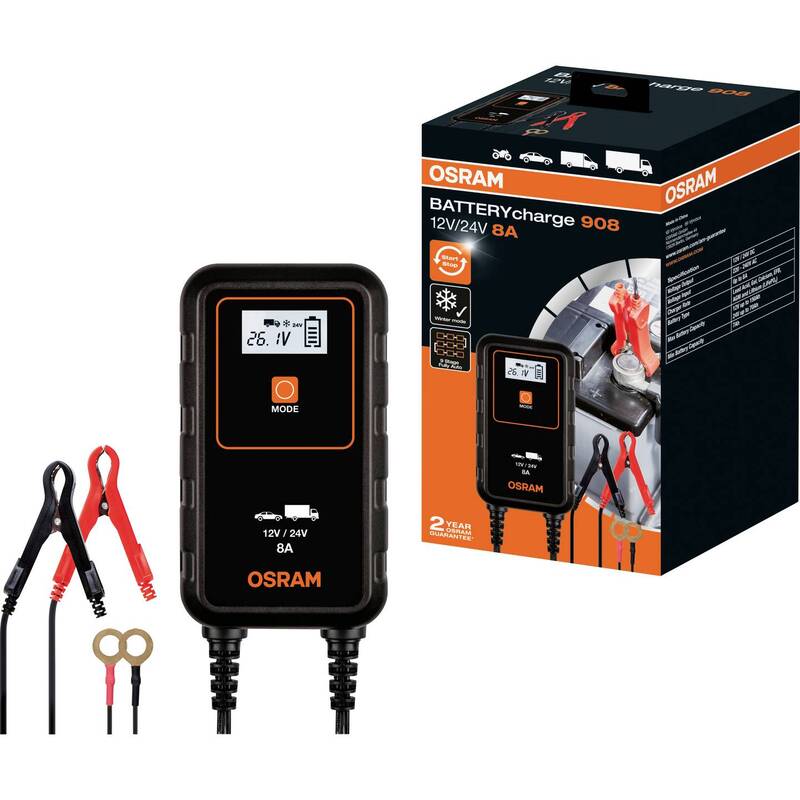 Osram Automotive Automatikladegerät Ladegerät 12V 24V 4A 8A IP65 Akkutest - 4052899620544